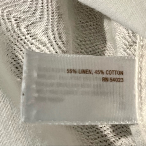 White linen short sleeve shirt, EUC. - Picture 5 of 5